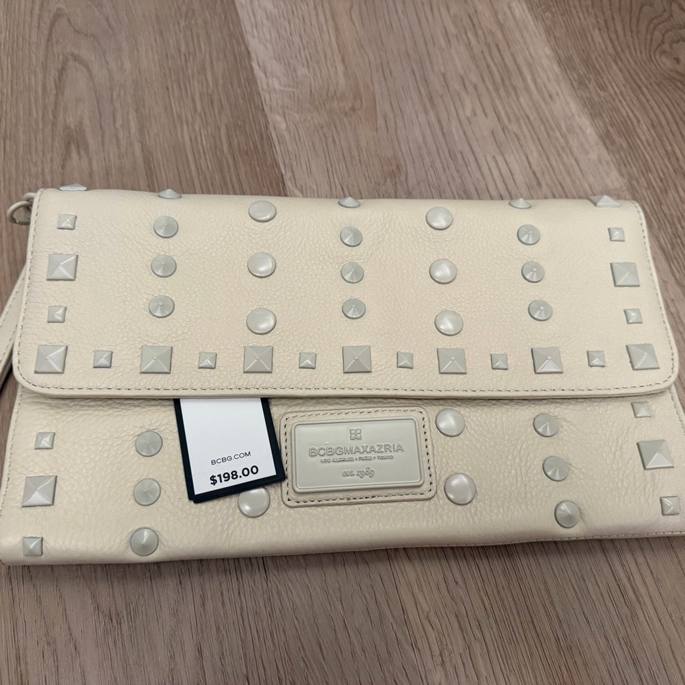 BCBGMaxAzria Ivory Studded Wristlet